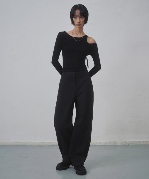 MUSINSA STANDARD WOMAN MUSINSA STANDARD WOMAN Women's Curved Chino Pants [Black]
