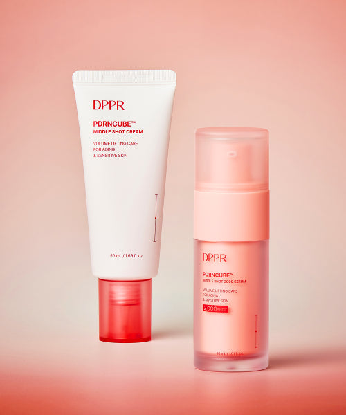 DPPR [2SET] PDRN PDRN Cube Middle Shot 2000 Serum 30ml + Cream 50ml (+Dipper mid-face doll provided)