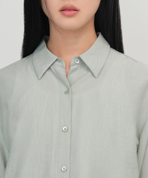 MUSINSA STANDARD WOMAN MUSINSA STANDARD WOMAN Relaxed Crinkle Shirt Mint Gray