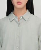 MUSINSA STANDARD WOMAN MUSINSA STANDARD WOMAN Relaxed Crinkle Shirt Mint Gray