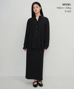 MUSINSA STANDARD WOMAN MUSINSA STANDARD WOMAN Women's Relaxed Crinkle Shirt [Black]