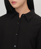 MUSINSA STANDARD WOMAN MUSINSA STANDARD WOMAN Women's Relaxed Crinkle Shirt [Black]