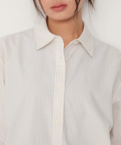 MUSINSA STANDARD WOMAN MUSINSA STANDARD WOMAN Women's Striped Relaxed Oxford Shirt (Size XS)