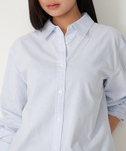 MUSINSA STANDARD WOMAN MUSINSA STANDARD WOMAN Women's Striped Relaxed Oxford Shirt (Size XS)