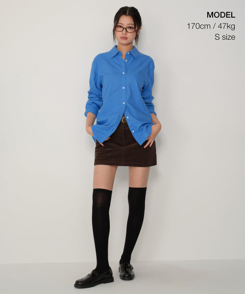 MUSINSA STANDARD WOMAN MUSINSA STANDARD WOMAN Relaxed Oxford Shirt Socks Blue