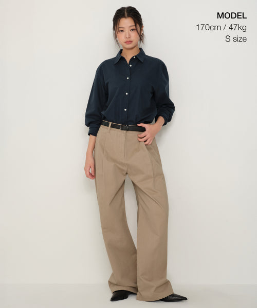 MUSINSA STANDARD WOMAN MUSINSA STANDARD WOMAN Women's Relaxed Oxford Shirt (Navy)