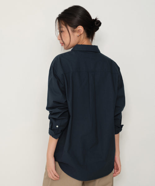 MUSINSA STANDARD WOMAN MUSINSA STANDARD WOMAN Women's Relaxed Oxford Shirt (Navy)