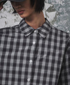 MUSINSA STANDARD WOMAN MUSINSA STANDARD WOMAN Women's Relaxed Plaid Check Shirt Dark Gray