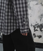 MUSINSA STANDARD WOMAN MUSINSA STANDARD WOMAN Women's Relaxed Plaid Check Shirt Dark Gray