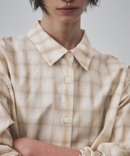 MUSINSA STANDARD WOMAN MUSINSA STANDARD WOMAN Relaxed Plaid Check Shirt Beige