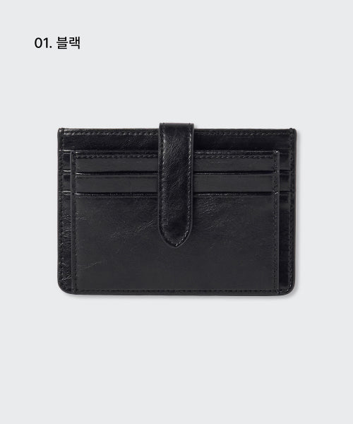 MUSINSA STANDARD WOMAN MUSINSA STANDARD WOMAN Women's Crinkle Leather Closure Card Wallet