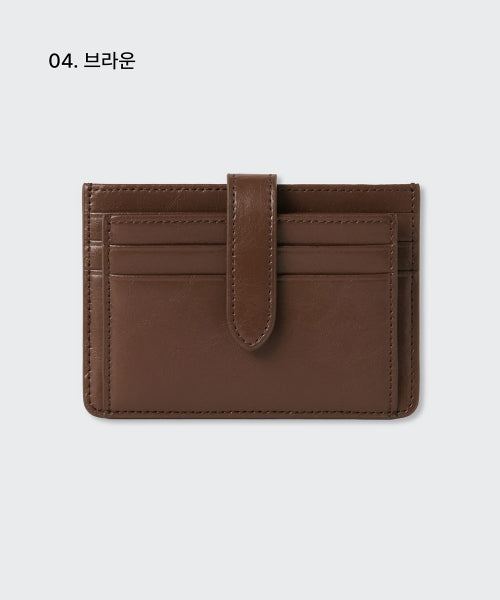 MUSINSA STANDARD WOMAN MUSINSA STANDARD WOMAN Women's Crinkle Leather Closure Card Wallet