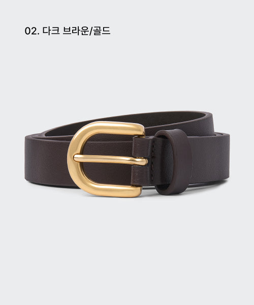 MUSINSA STANDARD WOMAN MUSINSA STANDARD WOMAN Women's Rounded Leather Slim Belt 20mm