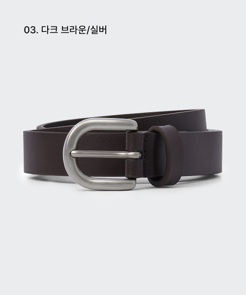 MUSINSA STANDARD WOMAN MUSINSA STANDARD WOMAN Women's Rounded Leather Slim Belt 20mm