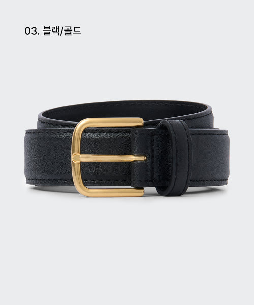 MUSINSA STANDARD WOMAN MUSINSA STANDARD WOMAN Women's Thin Rounded Square Synthetic Leather Belt 25mm