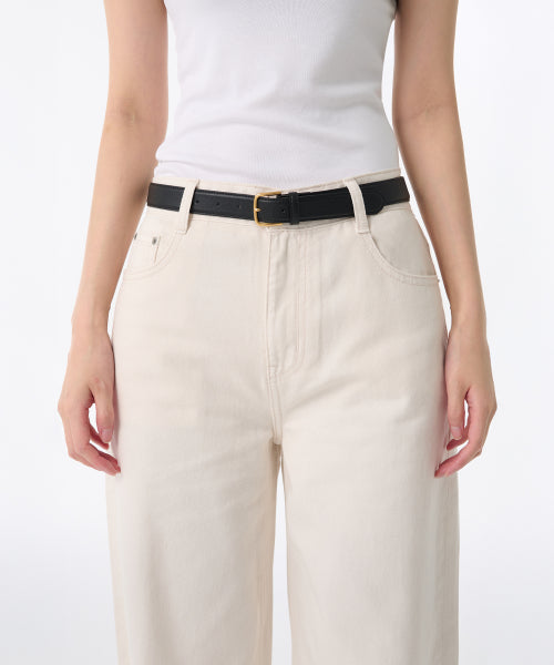 MUSINSA STANDARD WOMAN MUSINSA STANDARD WOMAN Women's Thin Rounded Square Synthetic Leather Belt 25mm