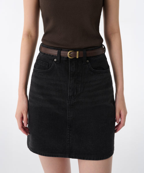 MUSINSA STANDARD WOMAN MUSINSA STANDARD WOMAN Women's Crescent Synthetic Leather Slim Belt_20mm