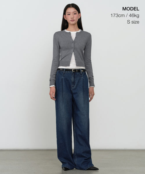 MUSINSA STANDARD WOMAN MUSINSA STANDARD WOMAN Cardigan Slim Fit [Medium Gray]