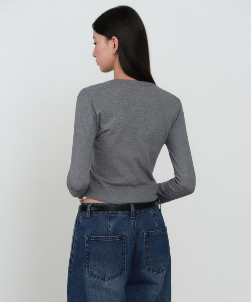 MUSINSA STANDARD WOMAN MUSINSA STANDARD WOMAN Cardigan Slim Fit [Medium Gray]