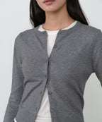 MUSINSA STANDARD WOMAN MUSINSA STANDARD WOMAN Cardigan Slim Fit [Medium Gray]