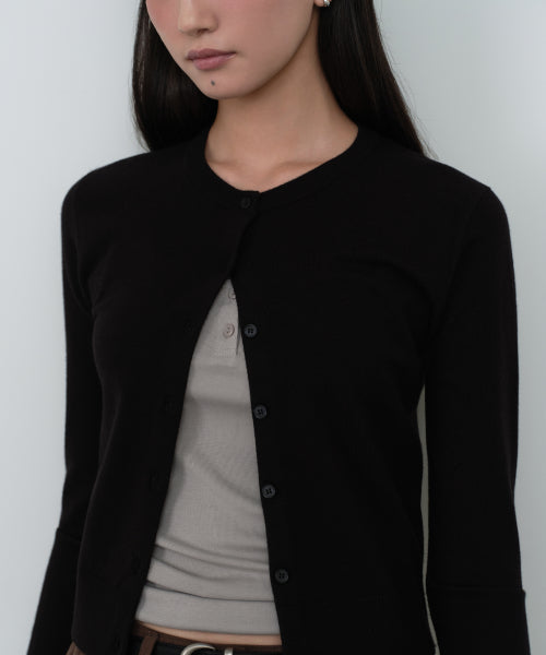 MUSINSA STANDARD WOMAN MUSINSA STANDARD WOMAN Cardigan Slim Fit [Black]