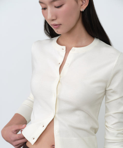 MUSINSA STANDARD WOMAN MUSINSA STANDARD WOMAN Cardigan Slim Fit [Cream]