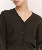 MUSINSA STANDARD WOMAN MUSINSA STANDARD WOMAN Women's Essential Relaxed Cardigan Dark Brown