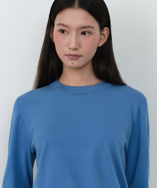 MUSINSA STANDARD WOMAN MUSINSA STANDARD WOMAN Women's Essential Round Neck Knit [Blue]