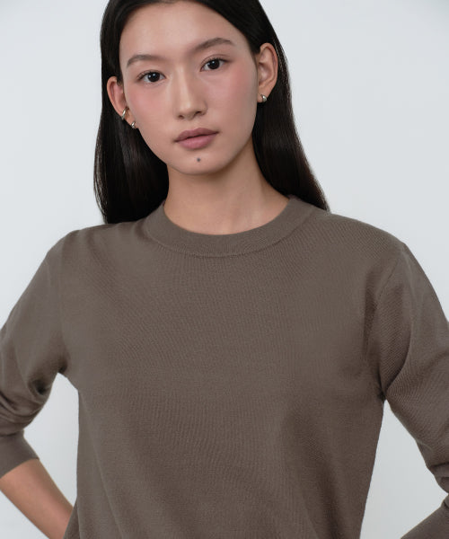 MUSINSA STANDARD WOMAN MUSINSA STANDARD WOMAN Women's Essential Round Neck Knit [Taupe]