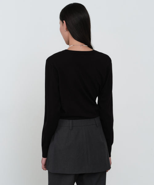 MUSINSA STANDARD WOMAN MUSINSA STANDARD WOMAN Women's Essential V Neck Knit [Black]