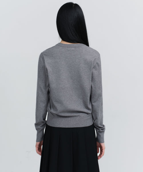 MUSINSA STANDARD WOMAN MUSINSA STANDARD WOMAN Women's Essential V Neck Knit Medium Gray