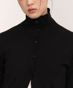 MUSINSA STANDARD WOMAN MUSINSA STANDARD WOMAN Women's Essential High Neck Cardigan (Black)