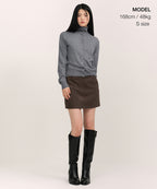 MUSINSA STANDARD WOMAN MUSINSA STANDARD WOMAN Cardigan High Neck [Medium Gray]