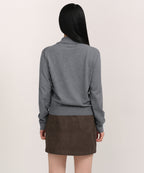 MUSINSA STANDARD WOMAN MUSINSA STANDARD WOMAN Cardigan High Neck [Medium Gray]