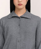 MUSINSA STANDARD WOMAN MUSINSA STANDARD WOMAN Cardigan High Neck [Medium Gray]