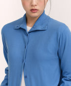MUSINSA STANDARD WOMAN MUSINSA STANDARD WOMAN Cardigan High Neck [Blue]