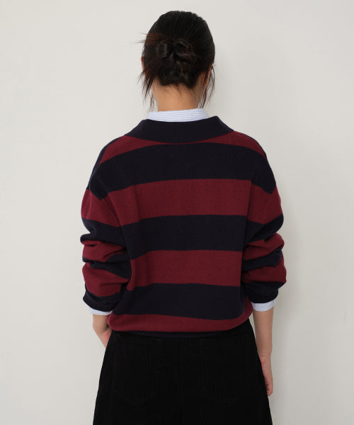 MUSINSA STANDARD WOMAN MUSINSA STANDARD WOMAN Women's Bold Stripe Collared Knit [Size]