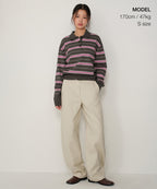 MUSINSA STANDARD WOMAN MUSINSA STANDARD WOMAN Women's Multi-Stripe Collared Knit [Pink] Size