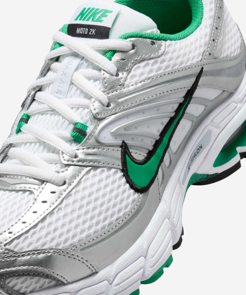 NIKE NIKE Air Max Moto 2K Sneakers - White:Metallic Silver:Black:Stadium Green