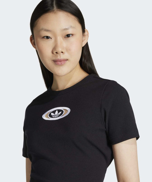 ADIDAS ADIDAS Cut Out Lip Tee - Black