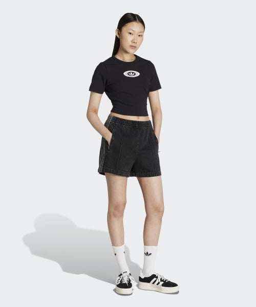 ADIDAS ADIDAS Cut Out Lip Tee - Black