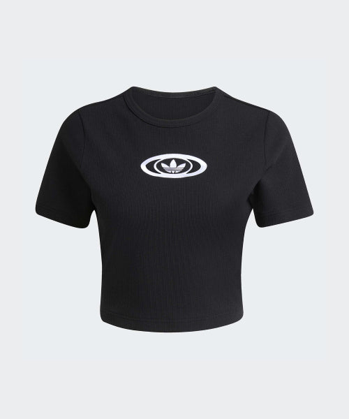 ADIDAS ADIDAS Cut Out Lip Tee - Black