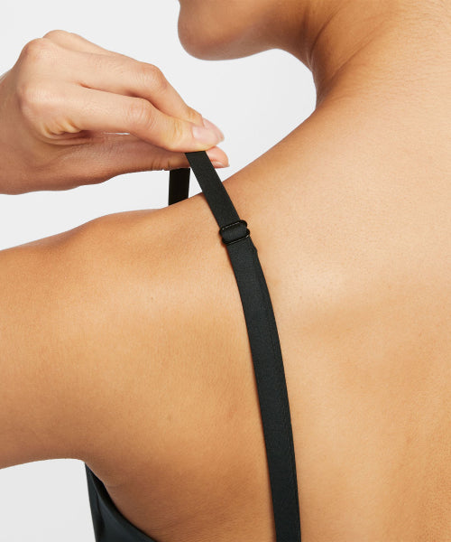 NIKE NIKE Foam Light Support Pad Triangle Sports Bra - Black: Smoke Gray