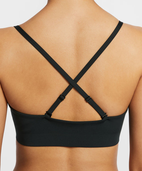 NIKE NIKE Foam Light Support Pad Triangle Sports Bra - Black: Smoke Gray