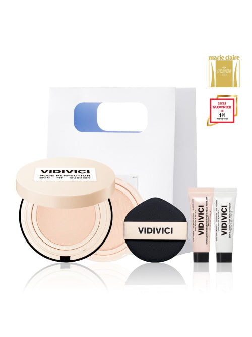 VIDIVICI VIDIVICI Nude Perfection Skin Fit Cushion SPF50+ PA++++ (Main Product + Refill)