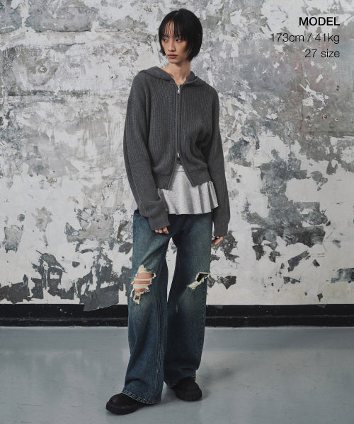 MUSINSA STANDARD WOMAN MUSINSA STANDARD WOMAN Women's Destroyed Loose Straight Denim Pants