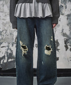 MUSINSA STANDARD WOMAN MUSINSA STANDARD WOMAN Women's Destroyed Loose Straight Denim Pants