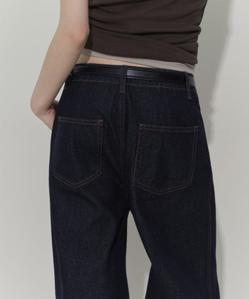 MUSINSA STANDARD WOMAN MUSINSA STANDARD WOMAN Denim Pants Loose Straight Deep Indigo