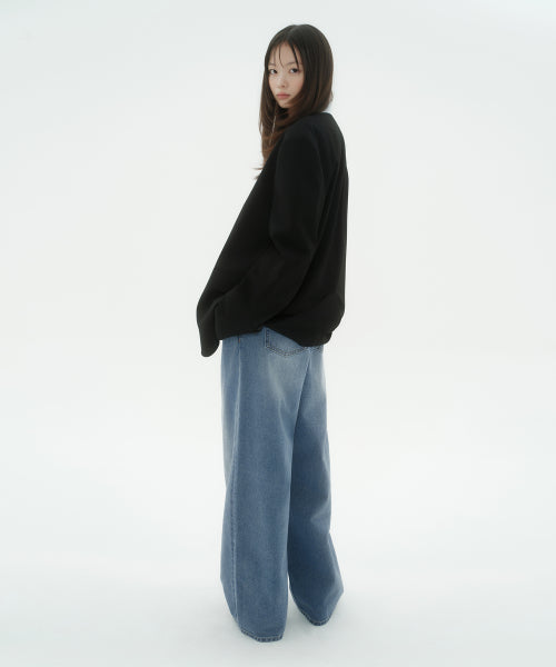 MUSINSA STANDARD WOMAN MUSINSA STANDARD WOMAN Women's Deep Tuck Extra Wide Denim Pants [Light Indigo]