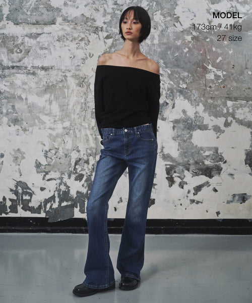 MUSINSA STANDARD WOMAN MUSINSA STANDARD WOMAN Women's Slim Flare Denim Pants [Medium Indigo]